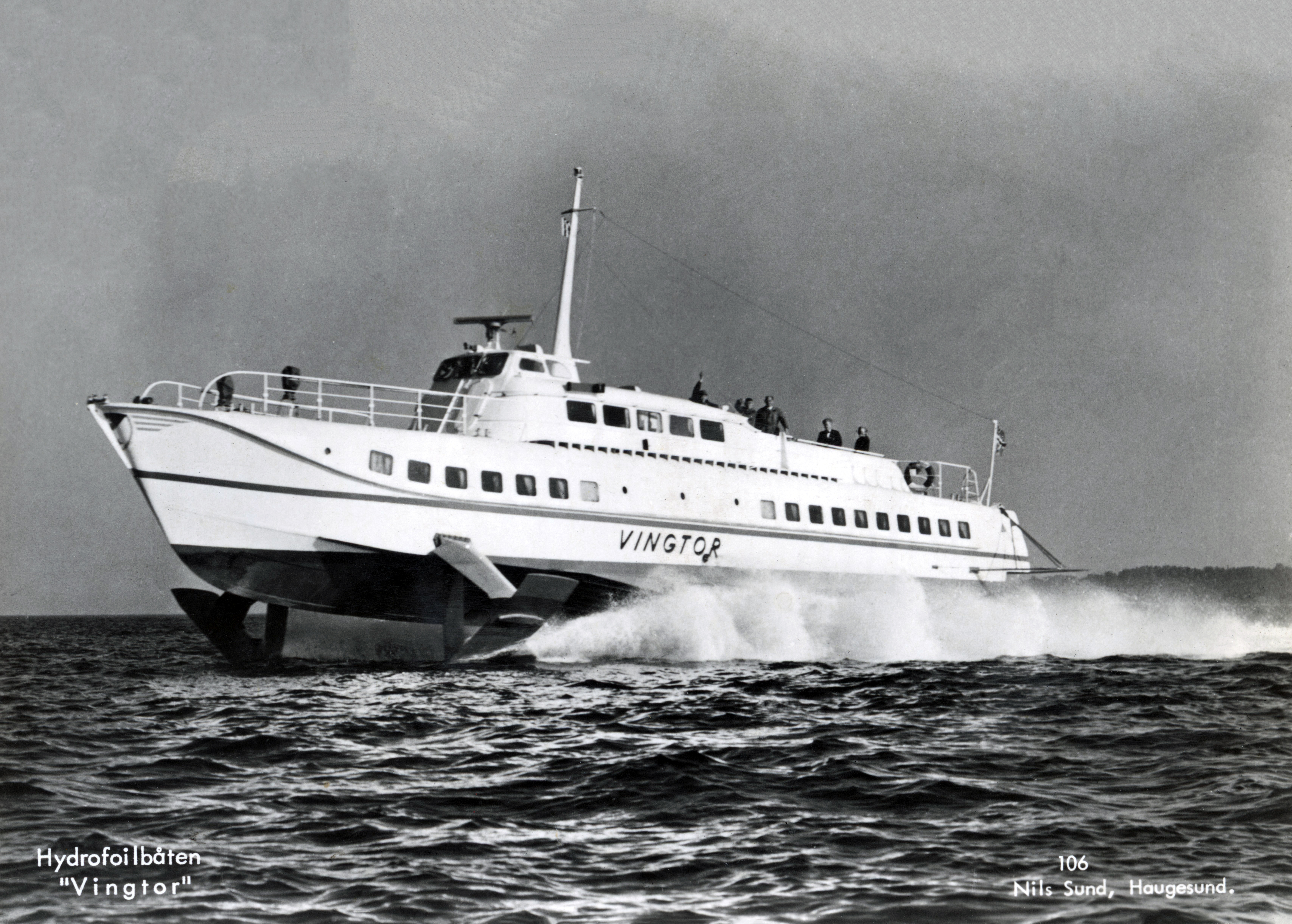 Hydrofoilen Vingtor ble satt i rute mellom Stavanger-Bergen juni 1960
