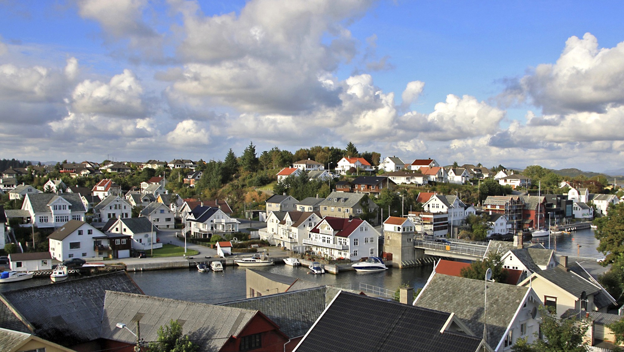 Oversiktsbilde tatt fra Skolehaugen mot Strømsund ...