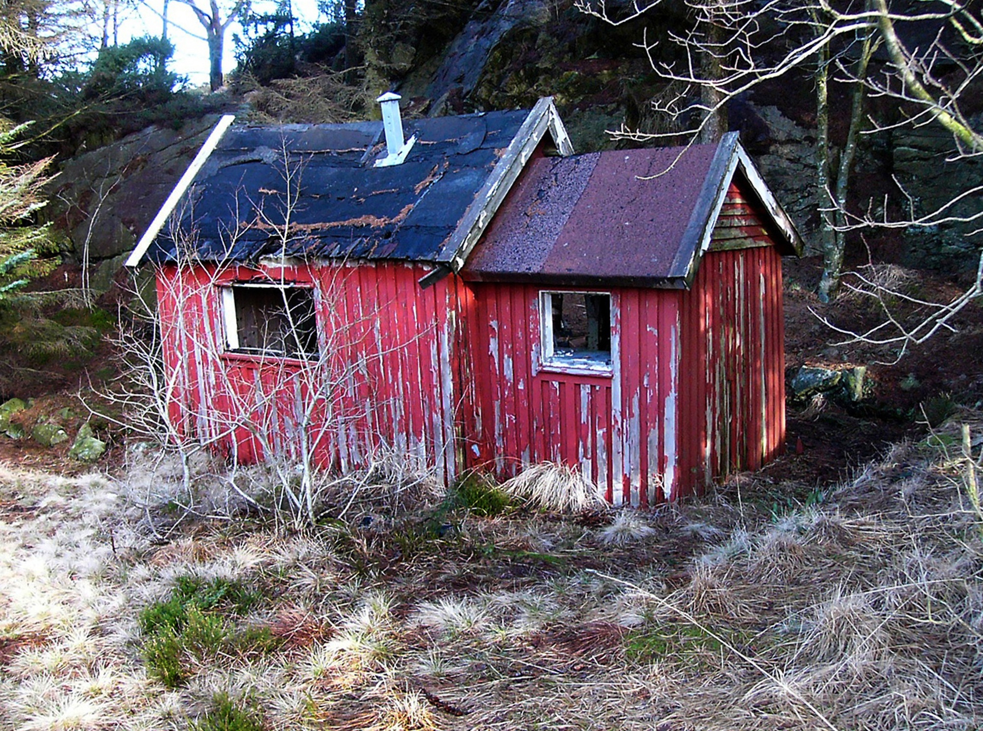 Hytter på Sør Karmøy Lars Svensens hytte ved Oskereidsvannet (Oskarsvannet)