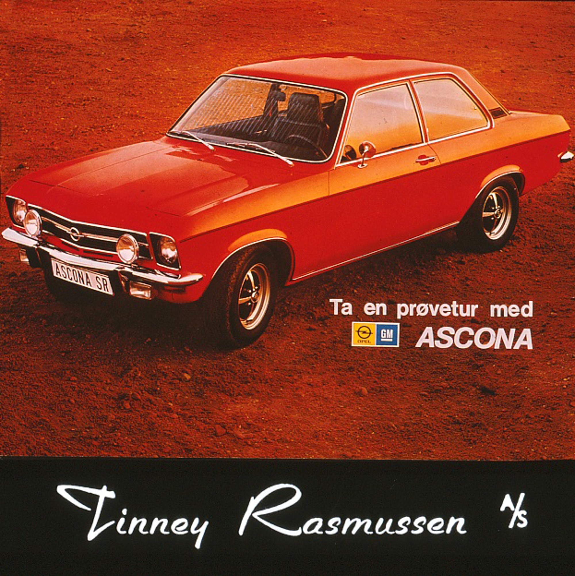 Bilreklame for Opel Ascona og Tinney Rasmussen AS, Haugesund  Lysbilde i glass i stort format for bruk til kinoreklame. Disse lysbildene ble brukt sammen med filmreklame helt til den digitale tidsalder inntok kinoene ...