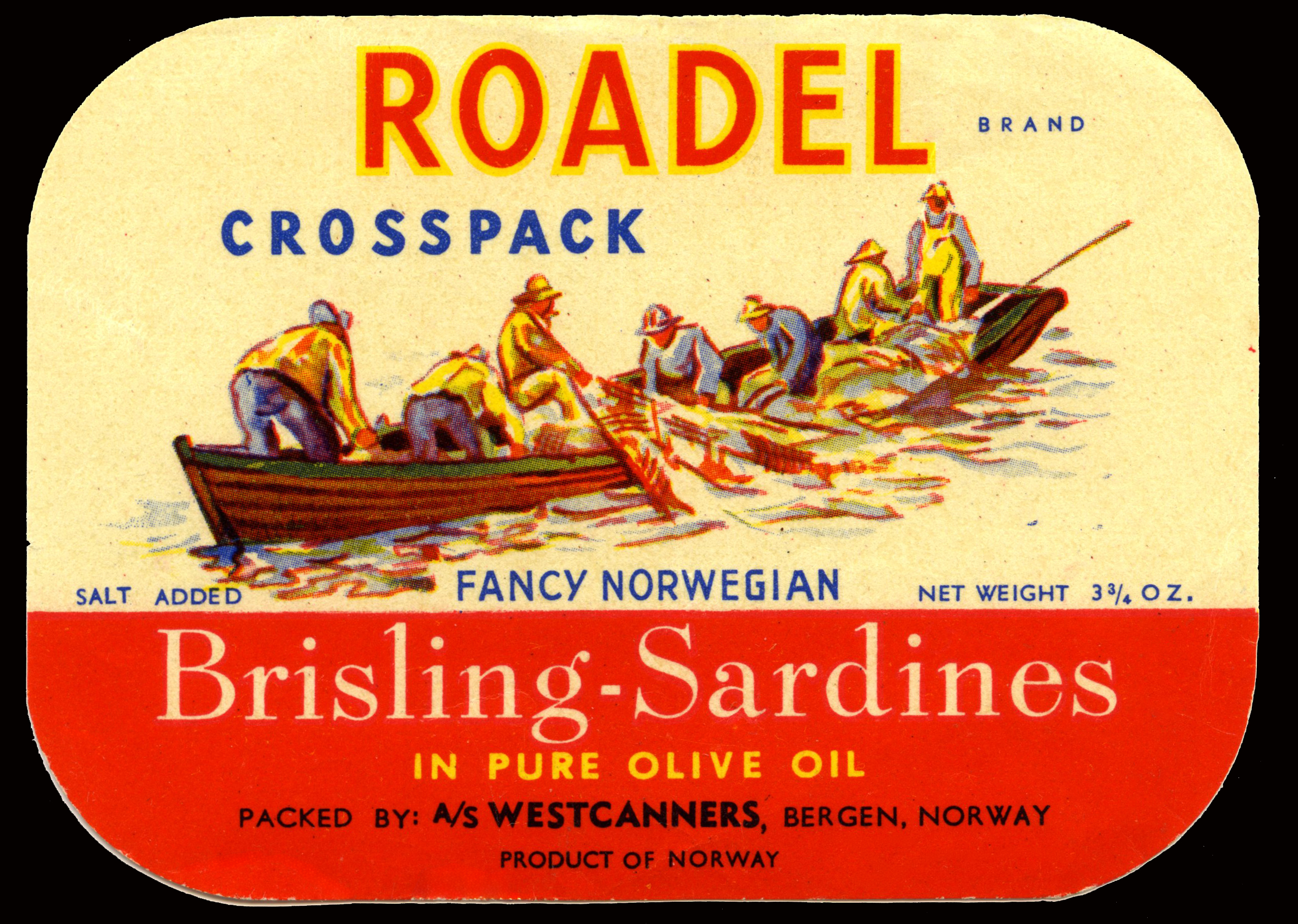 "Roadel Brand" ble pakket ved Westcanners A/S, Kopervik. Westcanners ble etablert i Stangelandsvågen nordside 1937 i de tidligere lokalene til "The Norwegian Sardine Factories" NO-SA-Fa. Det var et firma i Bergen som etablerte seg der. Tidlig 1930 årå ble det vanlig å merke etikettene der hvor hovedkontoret var, ikke hvor fabrikken var.